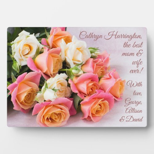 Custom text Roses plaque