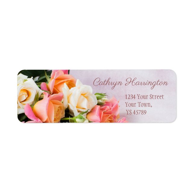 Custom text Roses return address labels (Front)
