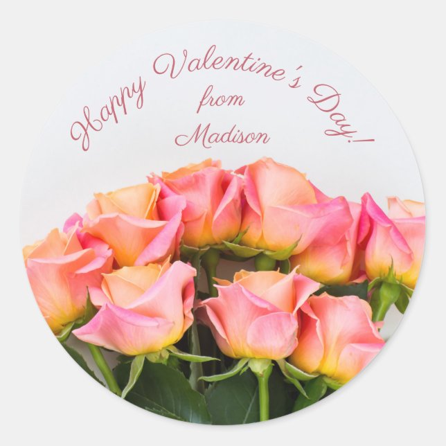 Custom text Roses stickers (Front)