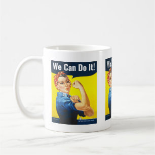 Custom text, Rosie the Riveter "We Can Do It!", Coffee Mug