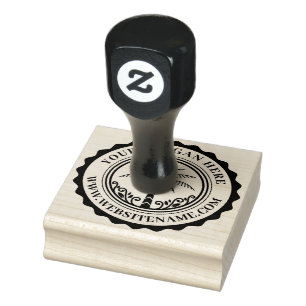 Custom Text Round Logo Rubber Stamp