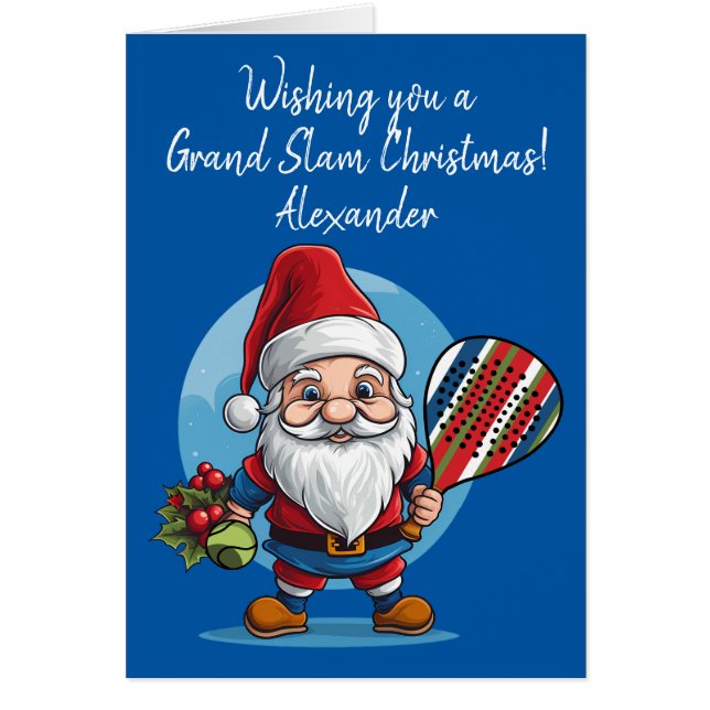 🎾🎄Custom text,  Santa Smashmas Padel Cards (Front)