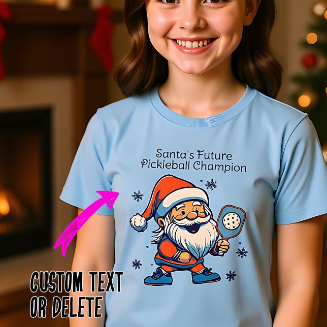 Custom text Santa's Pickleball Prodigy T-Shirt (Custom text Santa's Pickleball Prodigy T-Shirt)