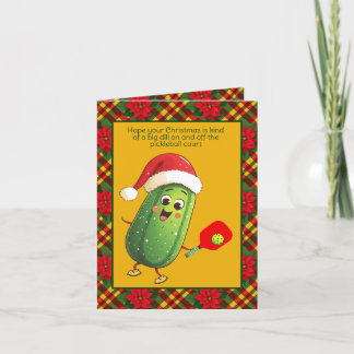 Custom text Santa's Pickleball Rally Holiday Card
