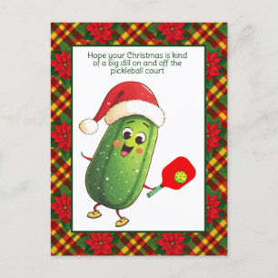 Custom text Santa's Pickleball Rally Holiday Postcard