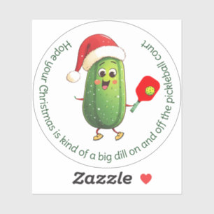 Custom text Santa's Pickleball Rally Sticker