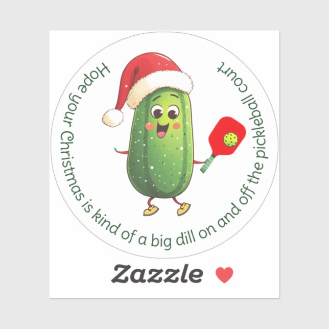 Custom text Santa's Pickleball Rally Sticker (Sheet)