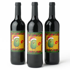Custom text Santa's Pickleball Rally Wine Label