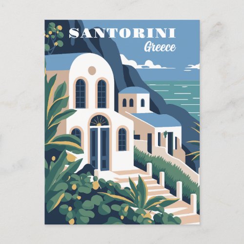 Custom Text Santorini Greece Postcard