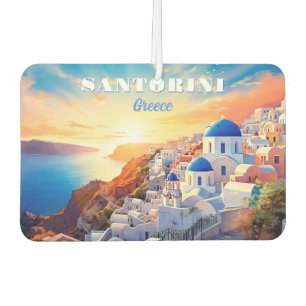 Custom Text Santorini Greece Sunset Air Freshener