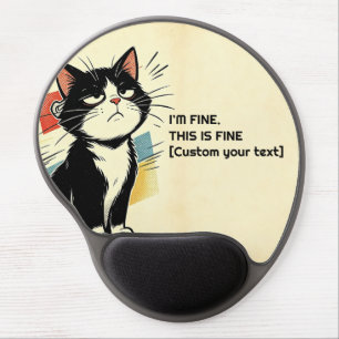 Custom Text Sarcastic Cat Wrist Rest Mouse Pad I'm