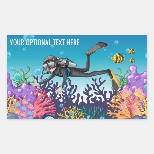 Custom text Scuba Diver stickers