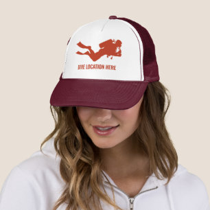 Custom Text Scuba Diver Trucker Hat