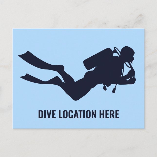 Custom Text Scuba Diving Postcard (Front)