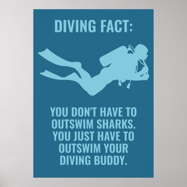 Custom Text Scuba Diving Poster (Front)