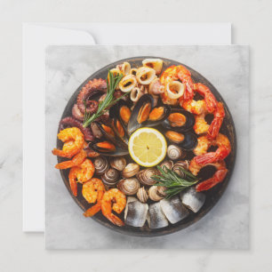 Custom Text Seafood Platter Invitation
