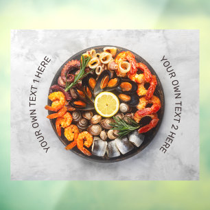 Custom text Seafood Platter Window Cling