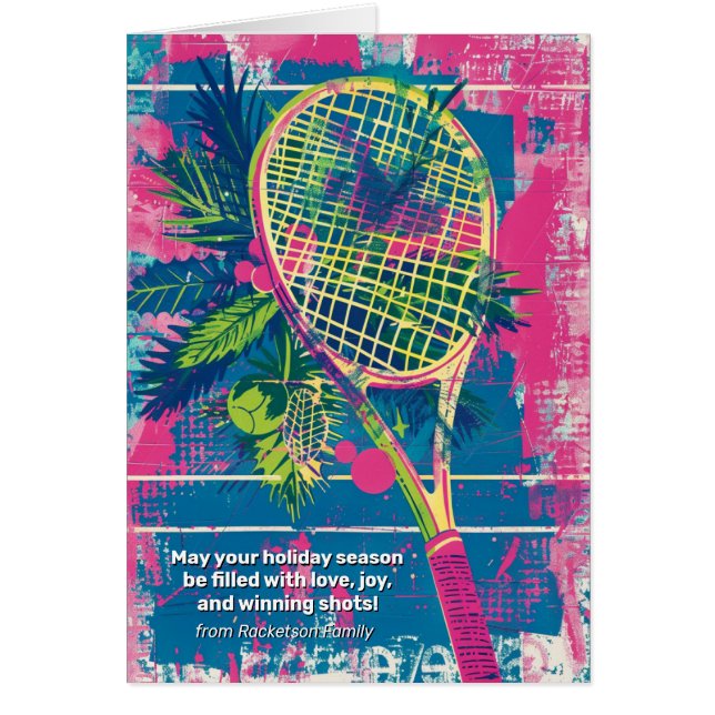 🎾🎄Custom text, Season’s Greetings: Love-Love Cards (Front)