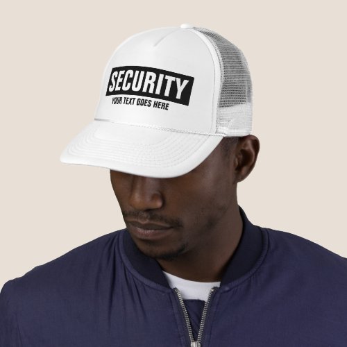 Custom Text Security Template Unisex Black White Trucker Hat