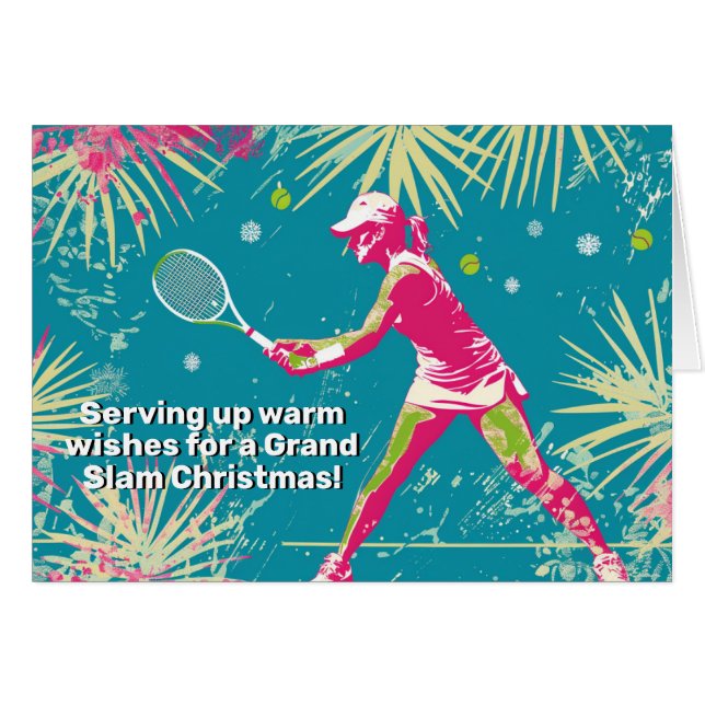 🎾🎄Custom text, Serving Up Some Holiday Cheer Cards (Front Horizontal)