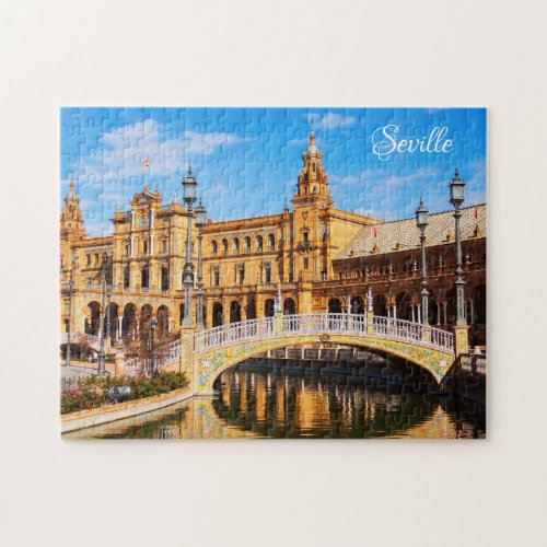 Custom text Seville Spain photo puzzles