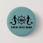 Custom Text Ship's Wheel and Mermaids
