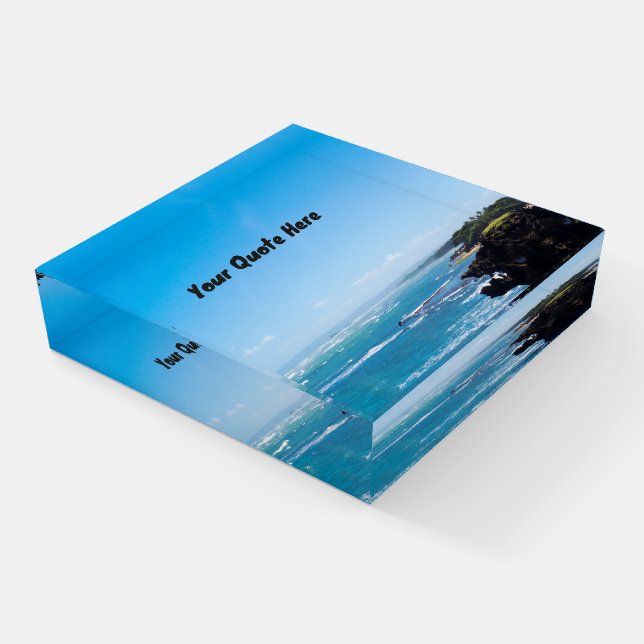 Custom Text | Shores Paperweight (Angled)