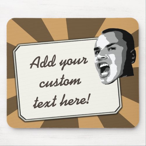 Custom Text Shout on any Color Light Beam Mouse Pad