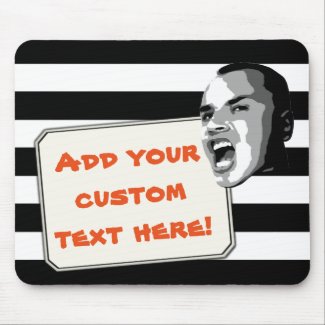Custom Text Shout on Black Stripes