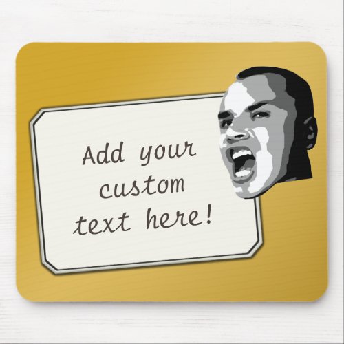 Custom Text Shout on Gradient Gold Mouse Pad