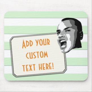 Custom Text Shout on Pastel Green Stripes