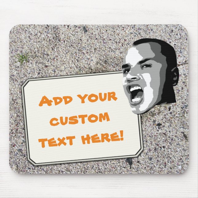 Custom Text Shout on Sand Beach Mouse Pad (Front)