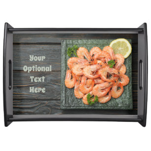 Custom Text Shrimps Serving Tray
