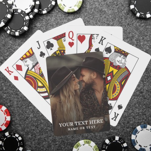 Custom Text Simple Photo Poker Cards