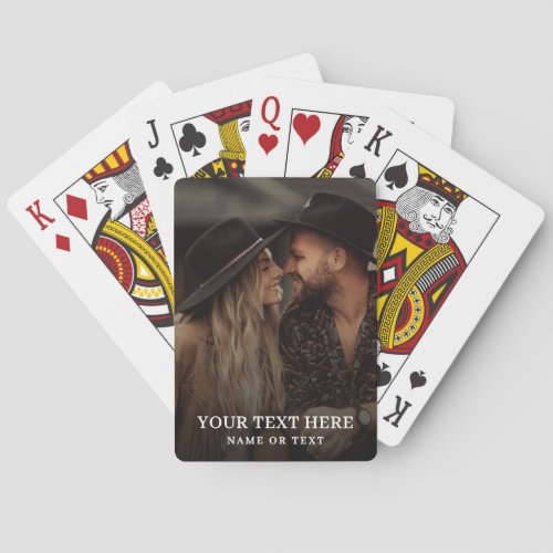 Custom Text Simple Photo Poker Cards