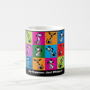Custom text Sip Happens: Just Whippet! Coffee Mug
