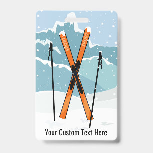 Custom Text Ski badges