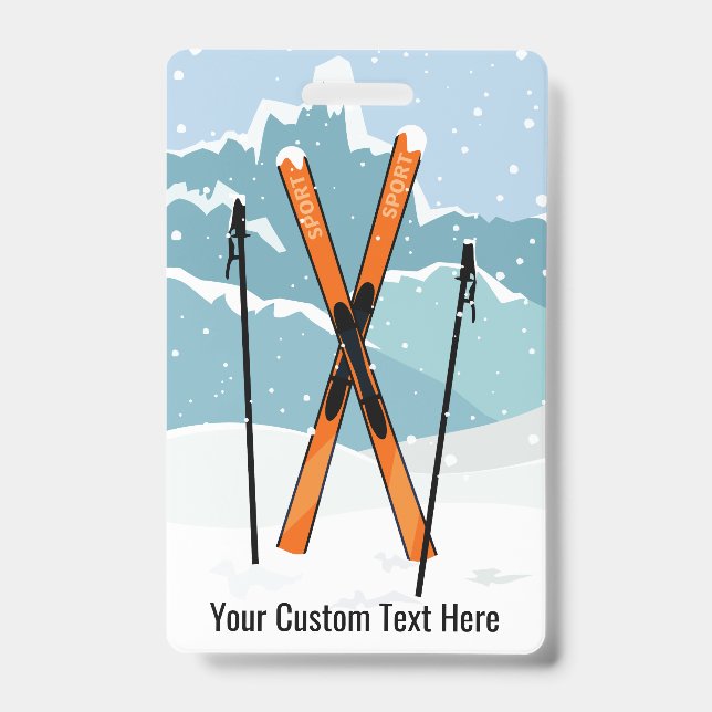 Custom Text Ski badges (Front)