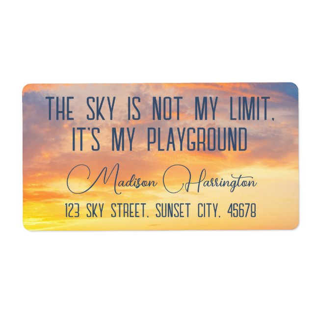 Custom Text Sky Quote Label (Front)