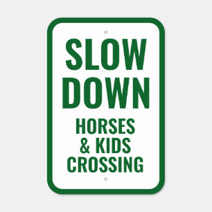 Custom Text Slow Down Horse Barn Ranch Metal Sign