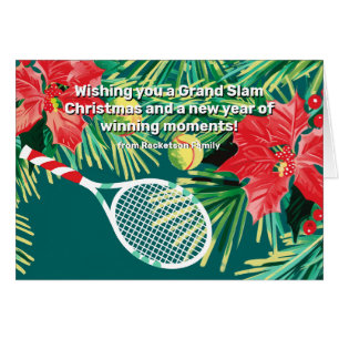 🎾🎄Custom text, Smash Your Holiday  Cards