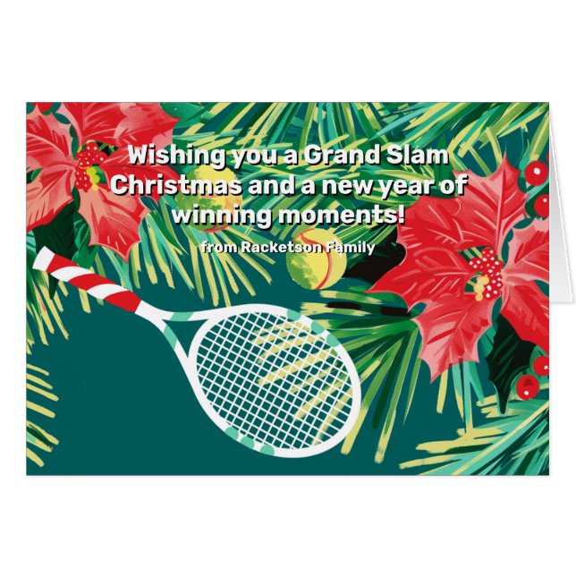 🎾🎄Custom text, Smash Your Holiday  Cards (Front Horizontal)