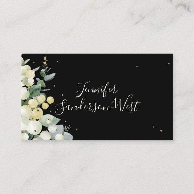 Custom Text Snowberry+Eucalyptus Christmas Place Card (Front)