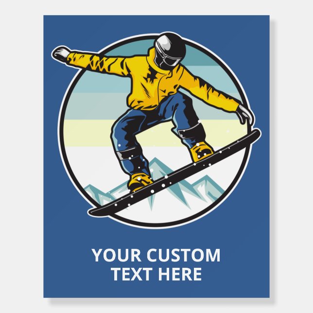 Custom text SNOWBOARDER Foam Board (Front)