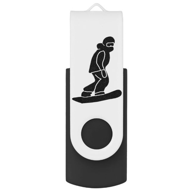 Custom Text Snowboarder Snowboarding  Flash Drive (Front Vertical)