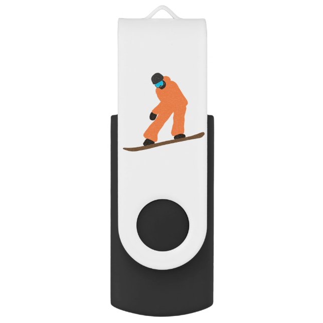 Custom Text Snowboarder Snowboarding   Flash Drive (Front Vertical)