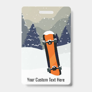 Custom Text Snowboarding badges