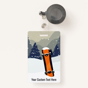 Custom Text Snowboarding badges
