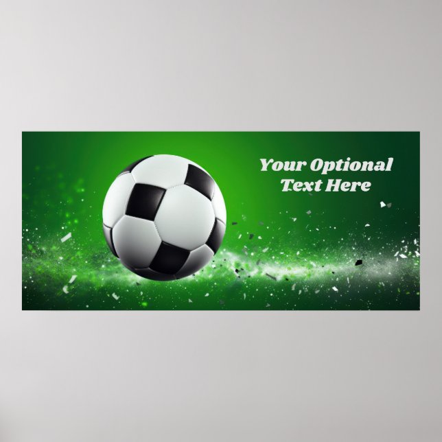 Custom Text Soccer Ball Poster (Front)