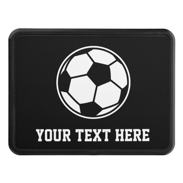 Custom text soccer ball sports logo car hitch cover (Front)
